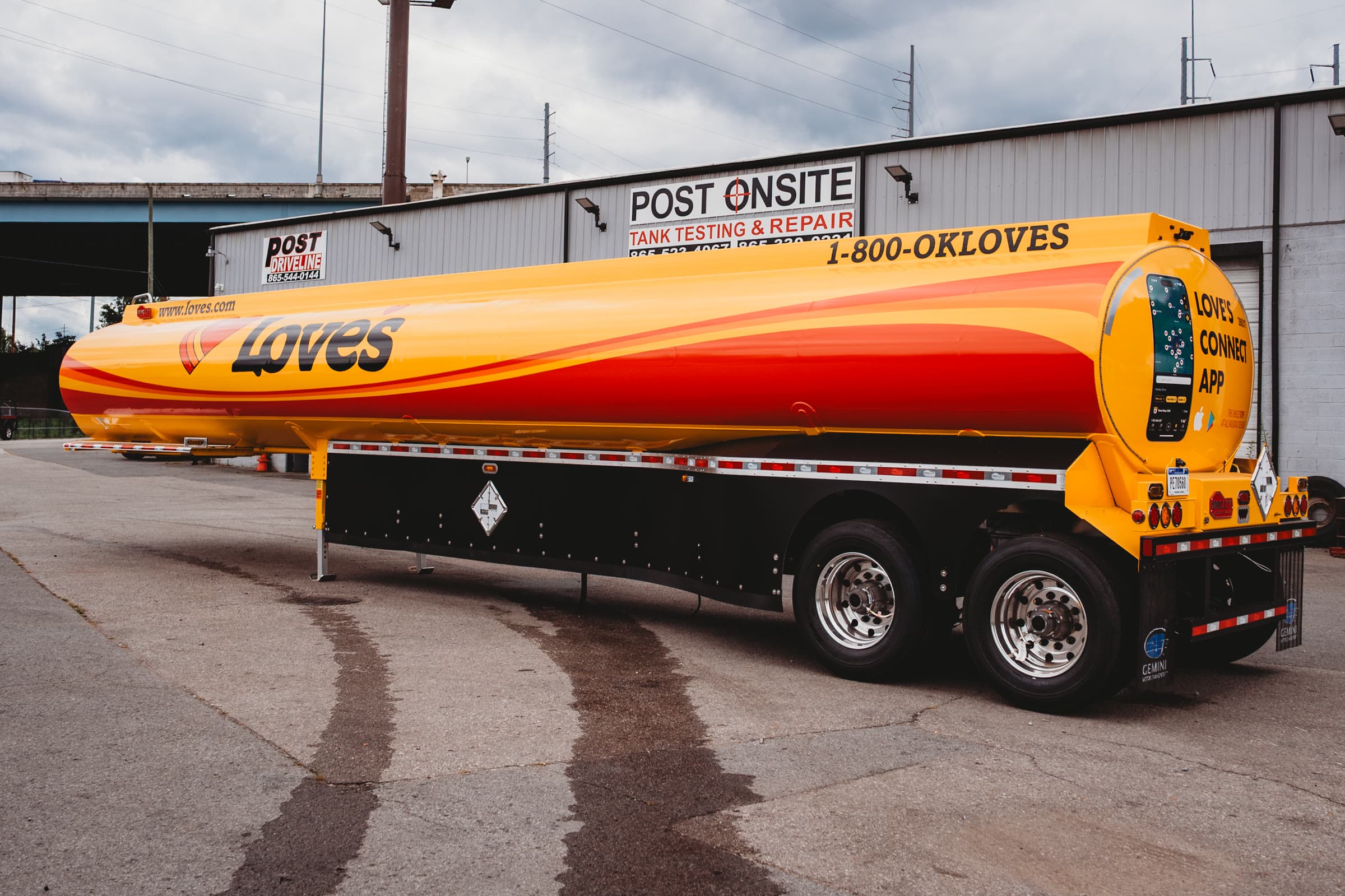 Petroleum tank trailer serviced at Post Onsite
